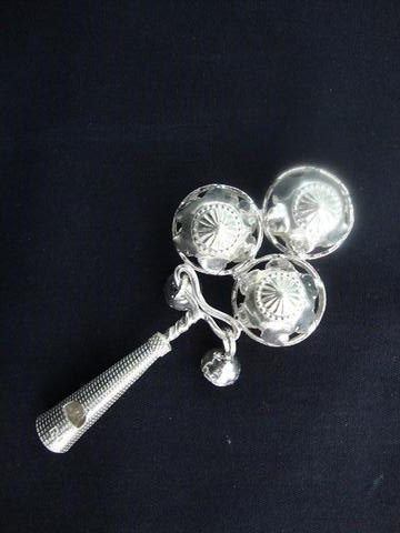 Baby Rattle in Silver online Silver Gifts for babies Silverlinings
