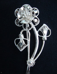 Silver Saree Pin