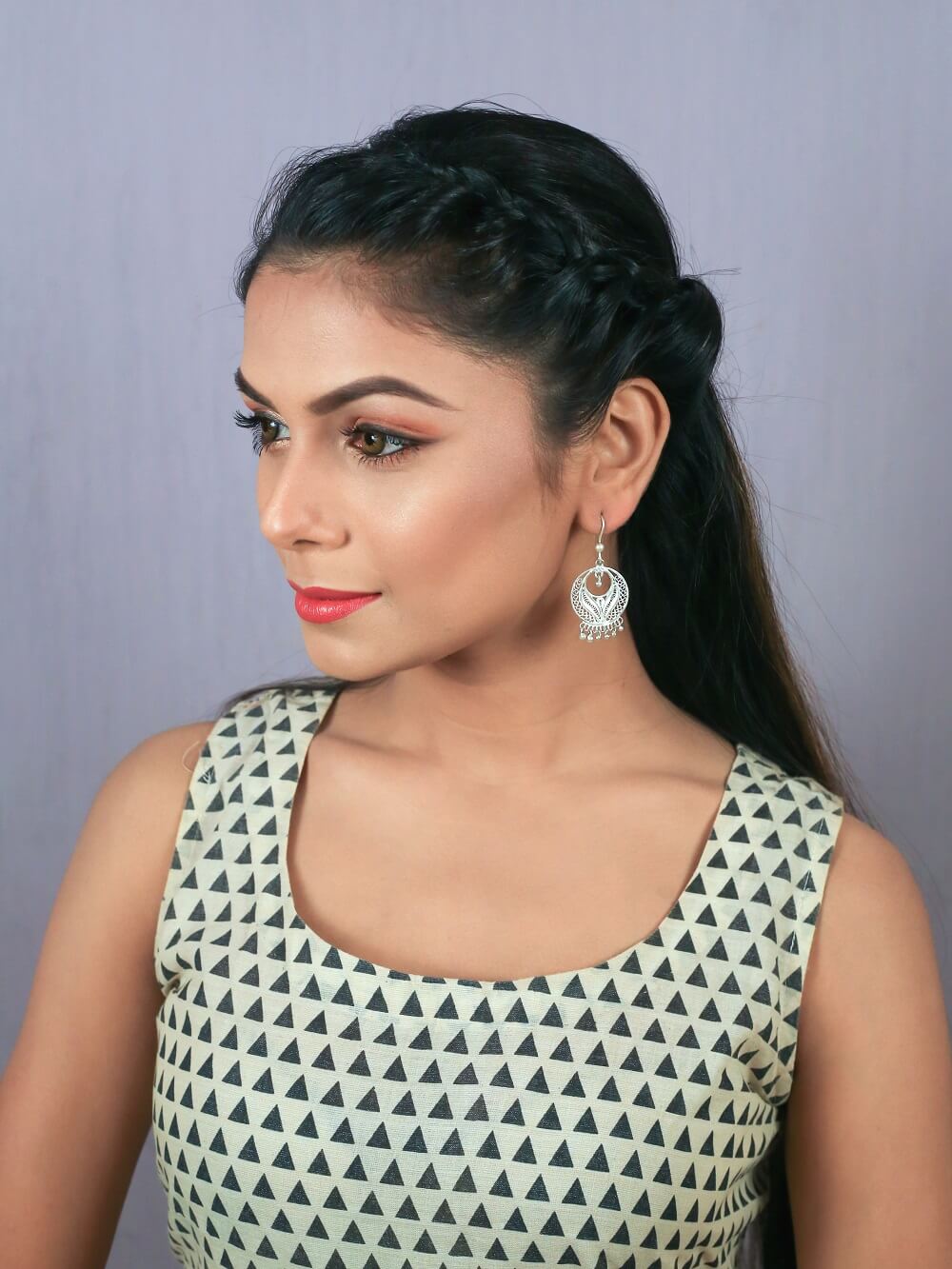 Silver Chandbali Earrings