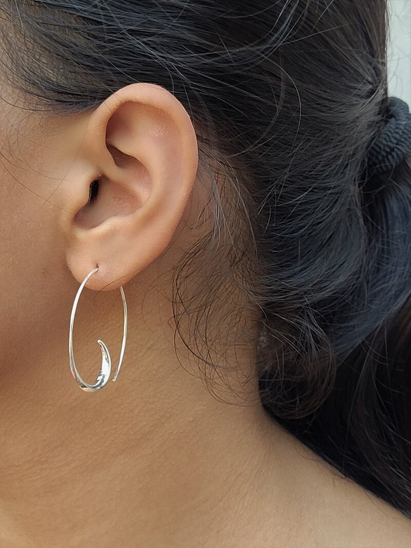 Silver Hoops Waves - Main Image