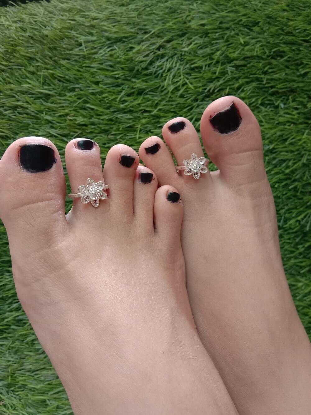 Leg Finger Ring Design Foot Toe Rings Silver Filigree Toe Rings