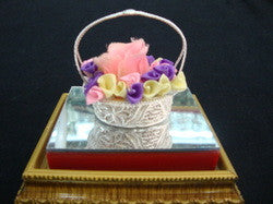 Silver Filigree Flower Basket