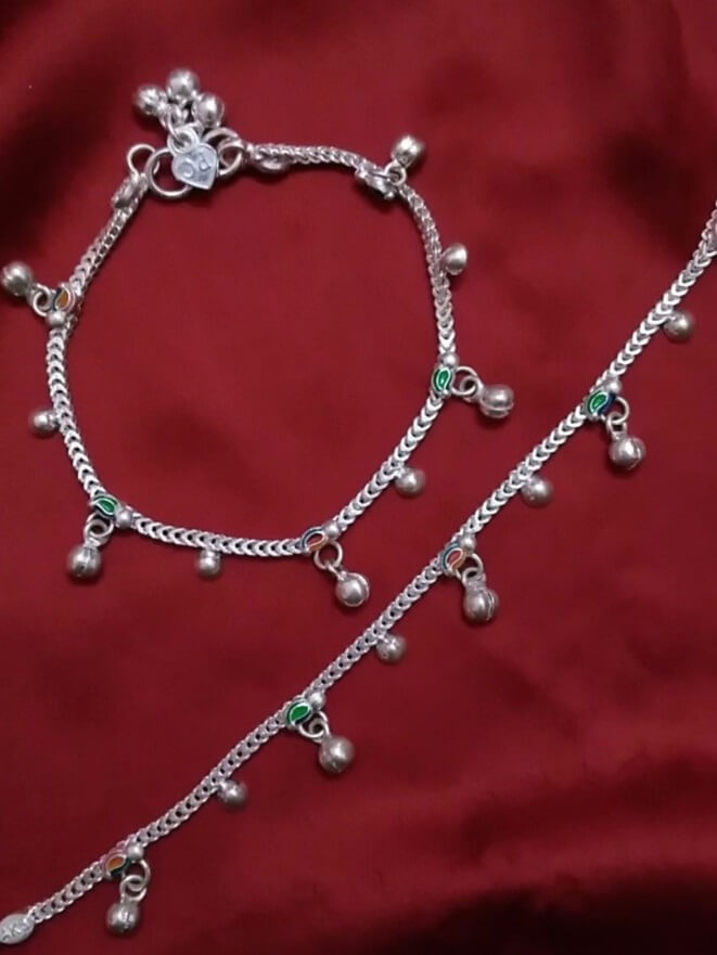 Ankle Bracelet Baby Silver Pattilu Silver Payal Kids Ankle