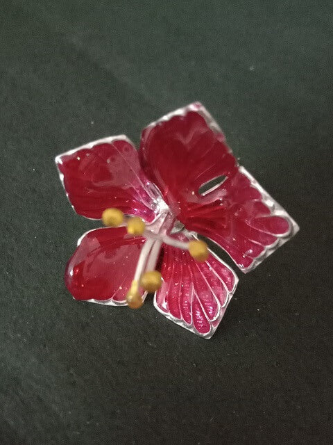 Silver Hibiscus Pooja Flower
