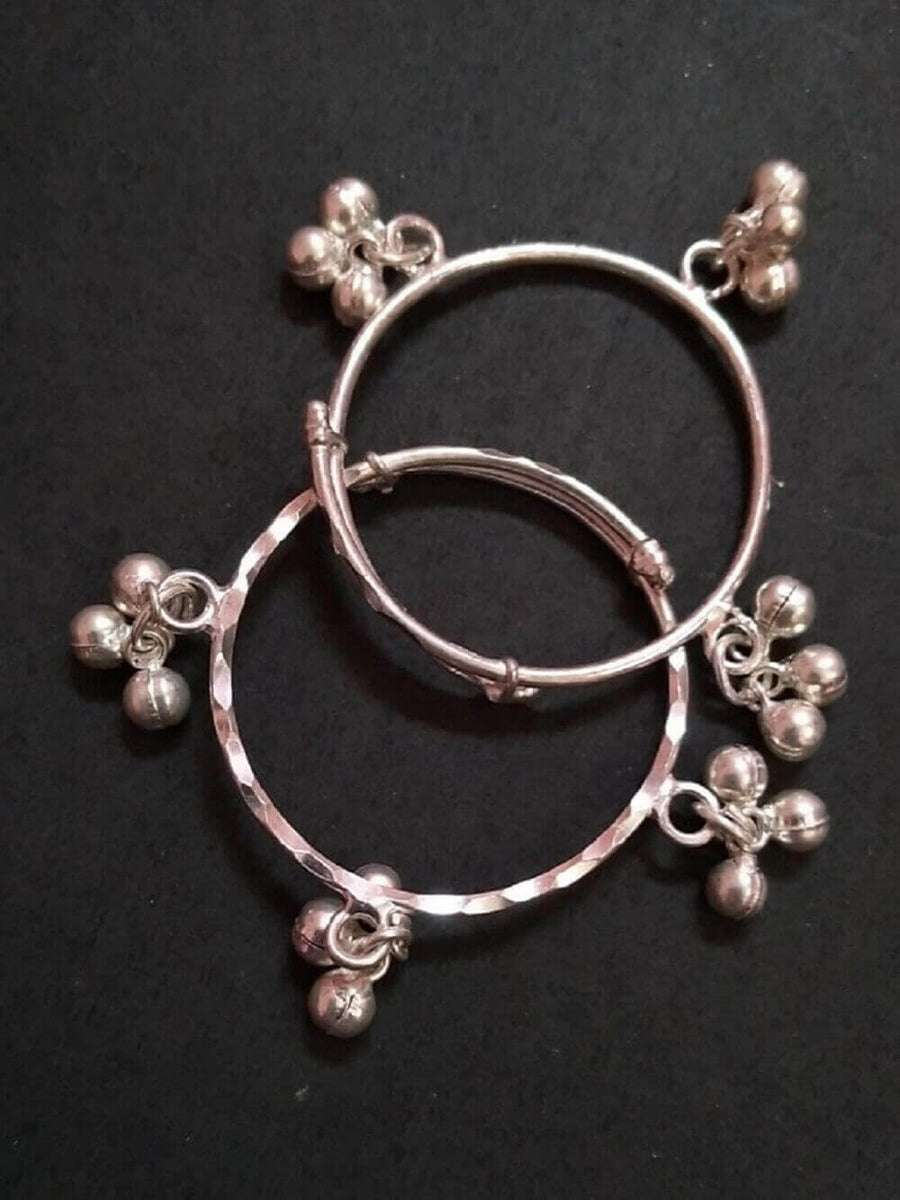 Silver on sale leg bangles