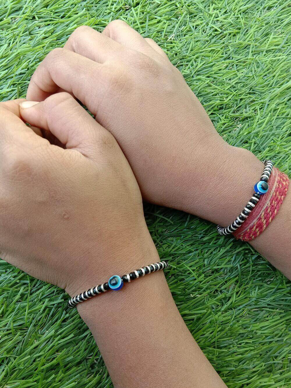 Baby Evil Eye Beads Bracelet Nazariya online Silver Baby Jewelry