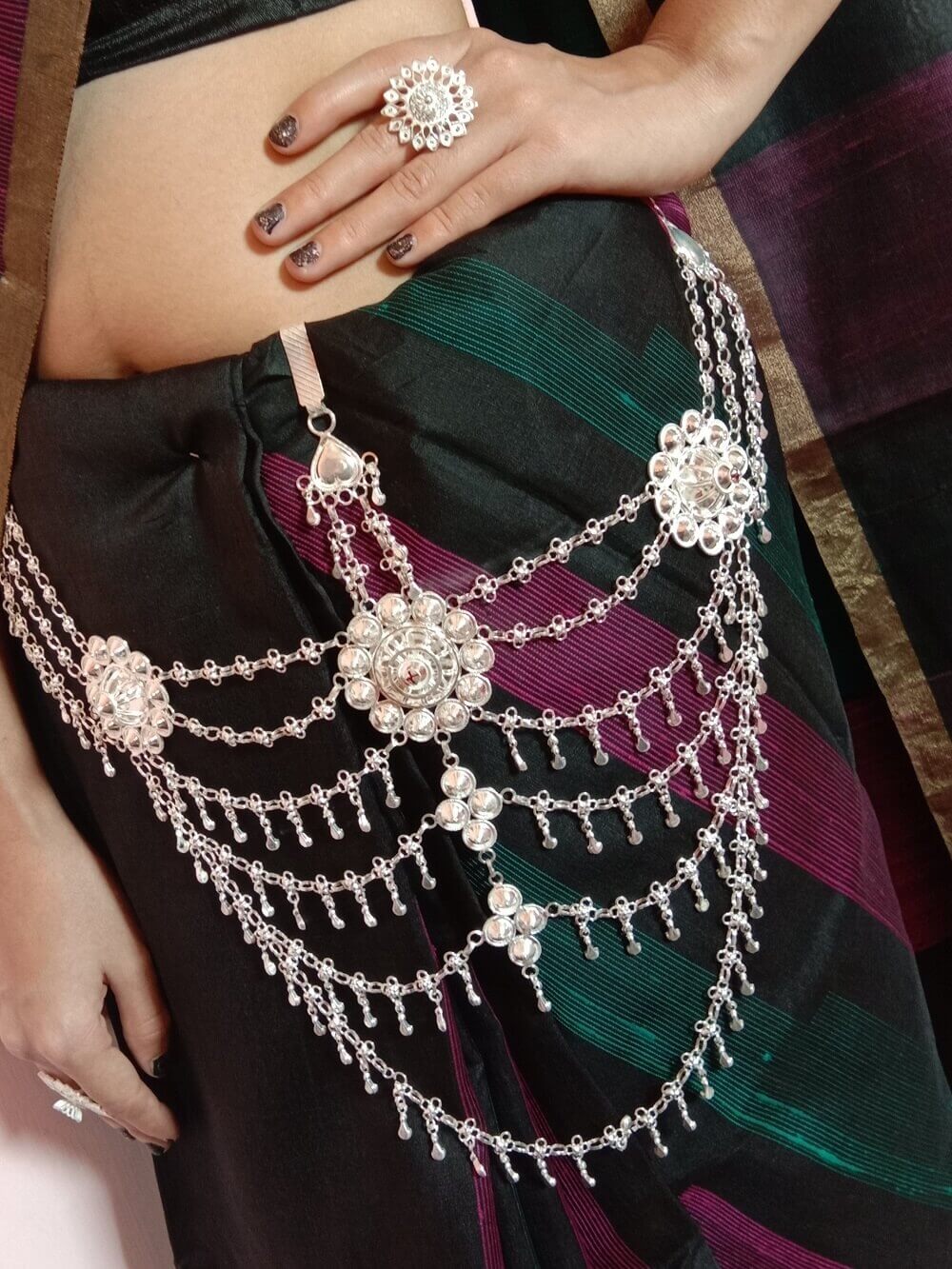 Bridal Jewellery in Silver Silver Kamarbandh online Silverlinings