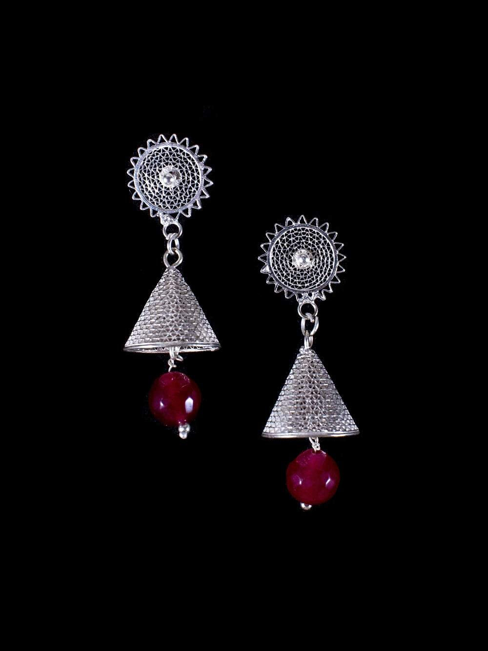 Silver Jhumkas