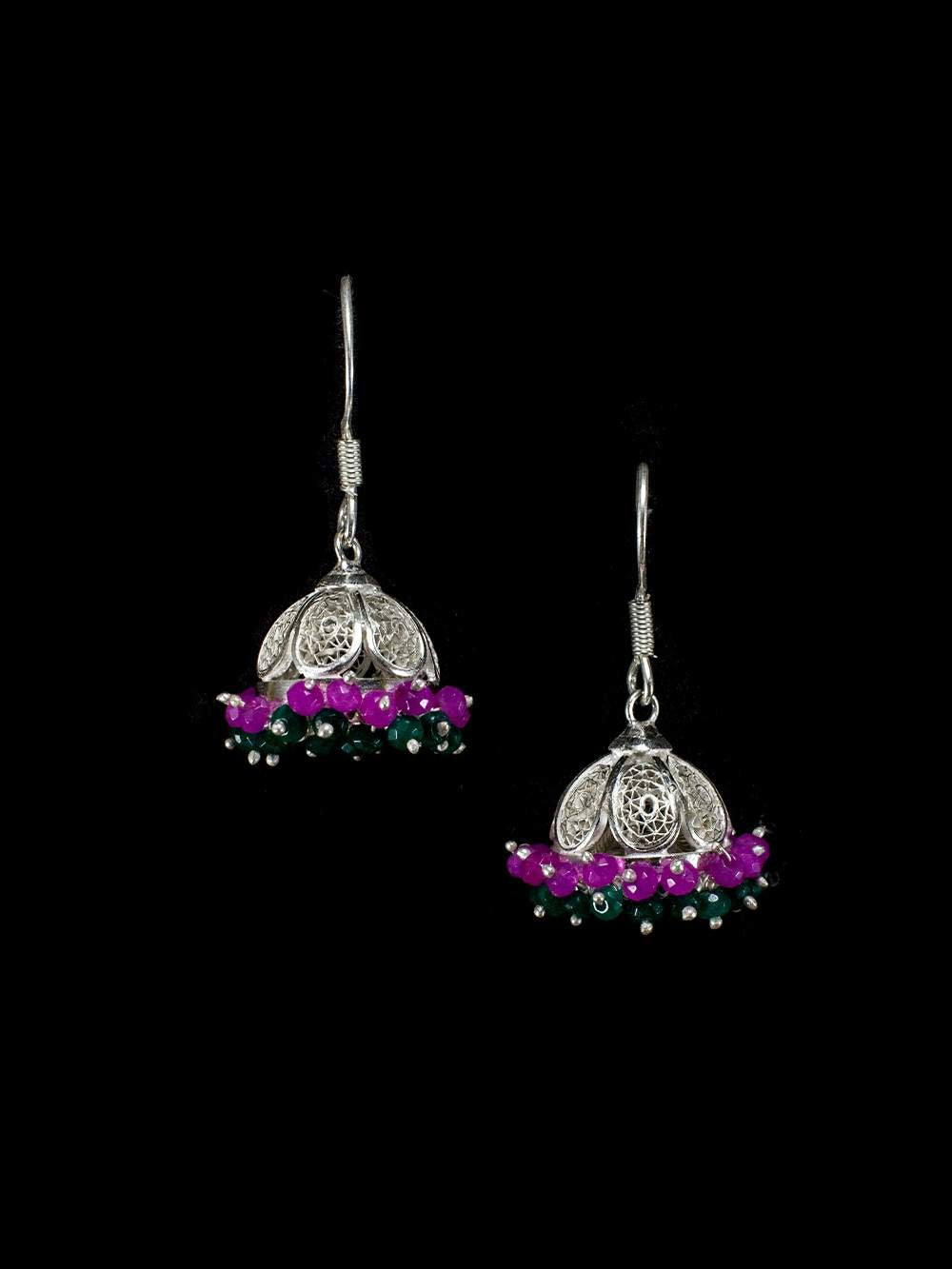 Silver Jhumkas