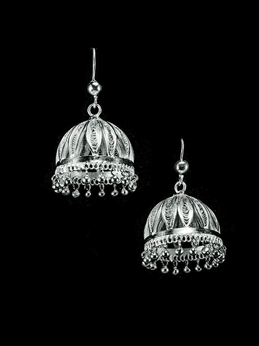 Silver Jhumkas