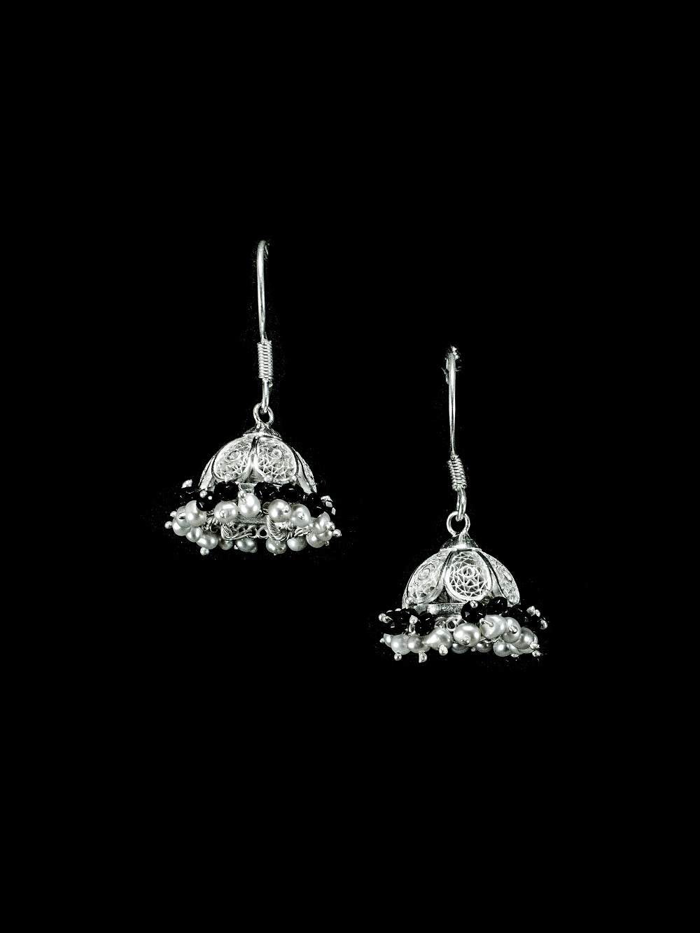Silver Jhumka Earrings online for women with Silverlinings