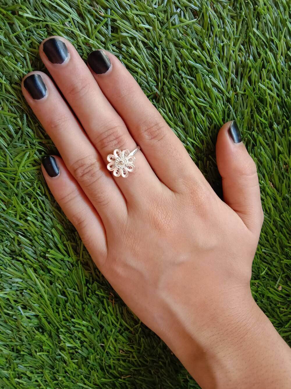 Floral rings online for women Silver Filigree Jewelry Silver