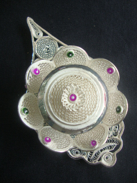 Silver Filigree Sindoor Box