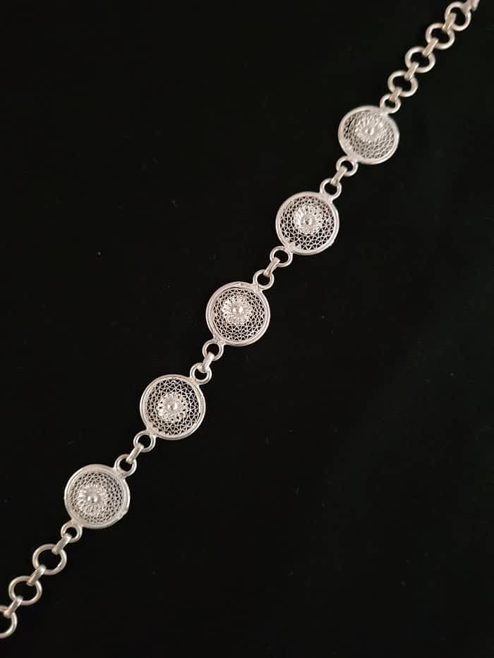 
                      
                        Elegant display of the Celestial Circles Bracelet highlighting its graceful design and craftsmanship.
                      
                    