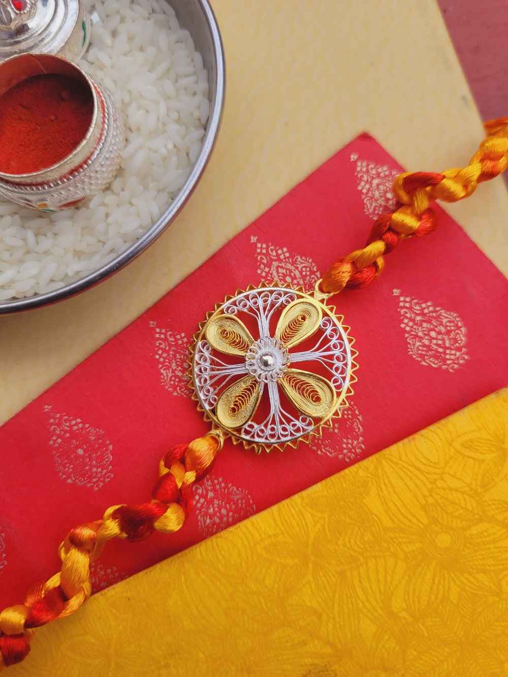 Buy Silver Rakhi Online | Silver Filigree Rakhi & Lumba | Silverlinings