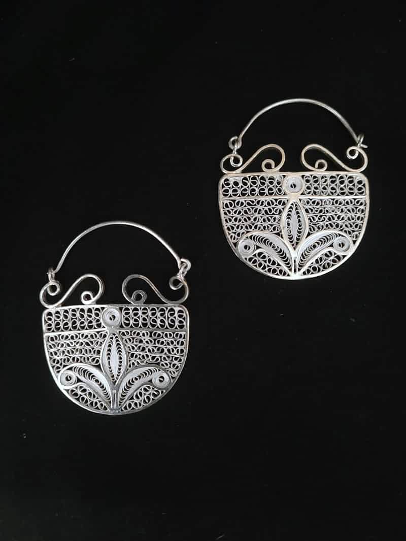 Silver Cuttack Tarakasi Loop Earrings