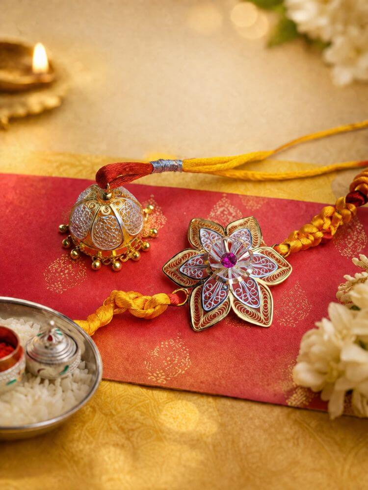 Buy Silver Rakhi Online