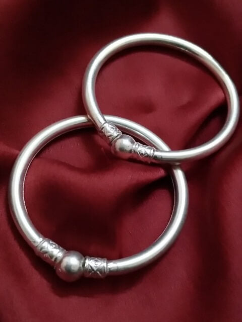 925 sterling silver adjustable charm bangle bracelet kada unisex kids baby  bbk22 | TRIBAL ORNAMENTS