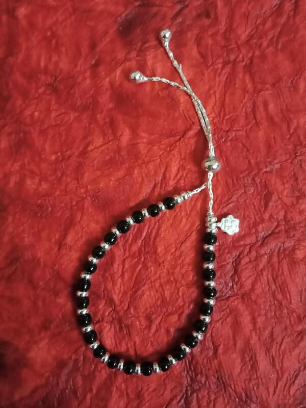 Black Beads Anklet Single (0-2 yr)