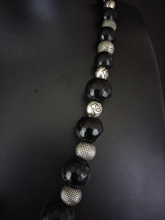 Black beads necklace     