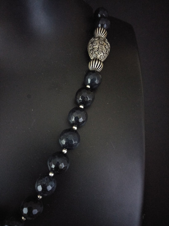 Black onyx beads necklace         