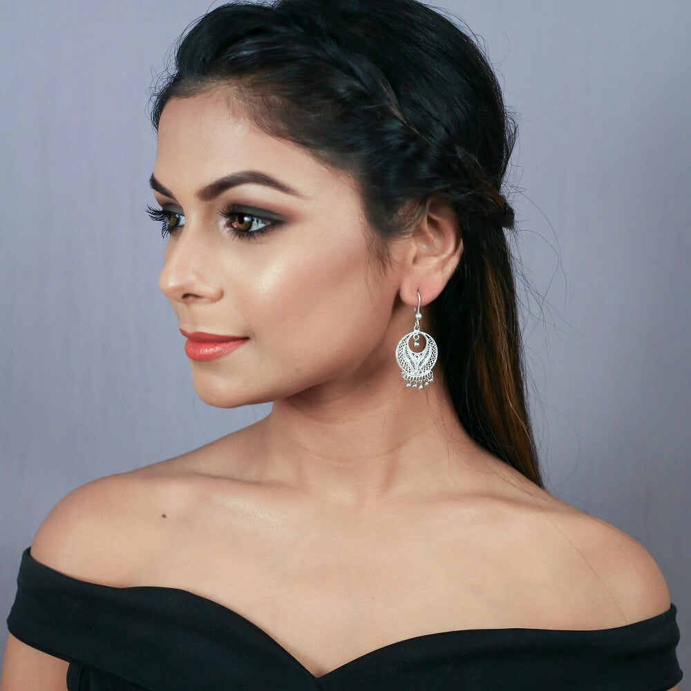 
                      
                        Silver Chandbali Earrings
                      
                    