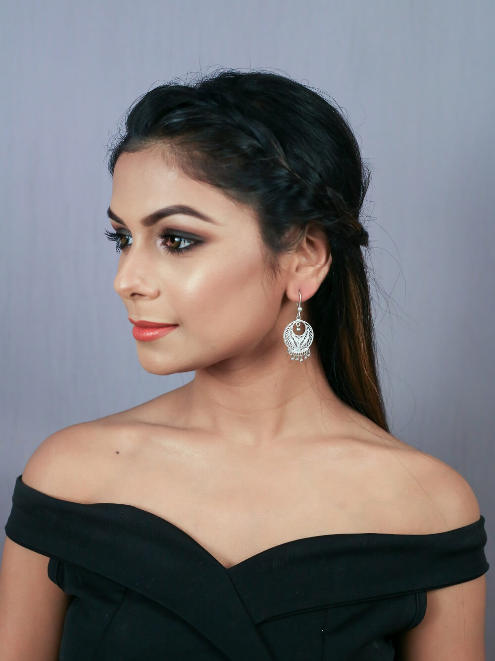 Silver Chandbali Earrings