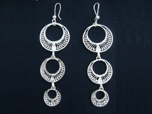 Silver Earrings Swaying and traditional