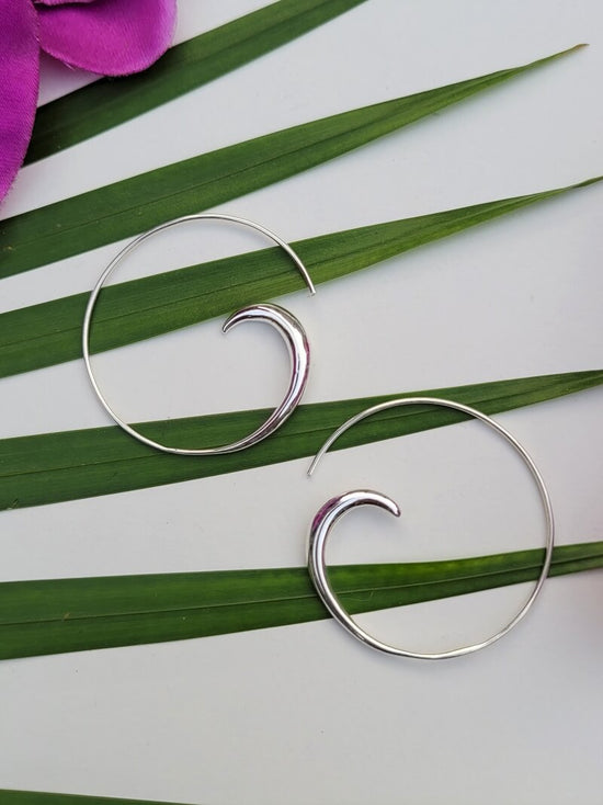 Sterling Silver Coil Spiral Dangle Earrings - Silver Wave Jewellery