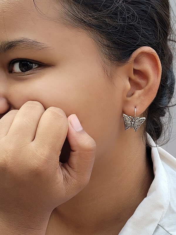 Silver Butterfly Earrings - Filigree Earrings Silver Linings