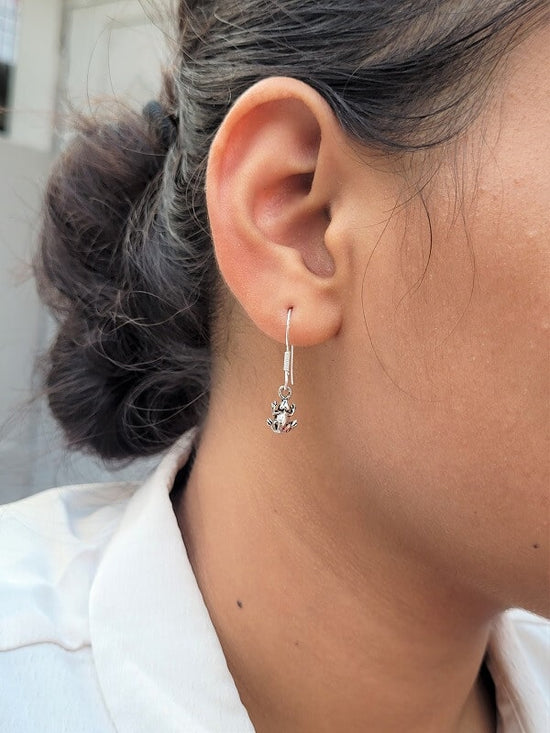 Open Circle Dangle Earrings | Simple Chain Drop Earrings | IB Jewelry