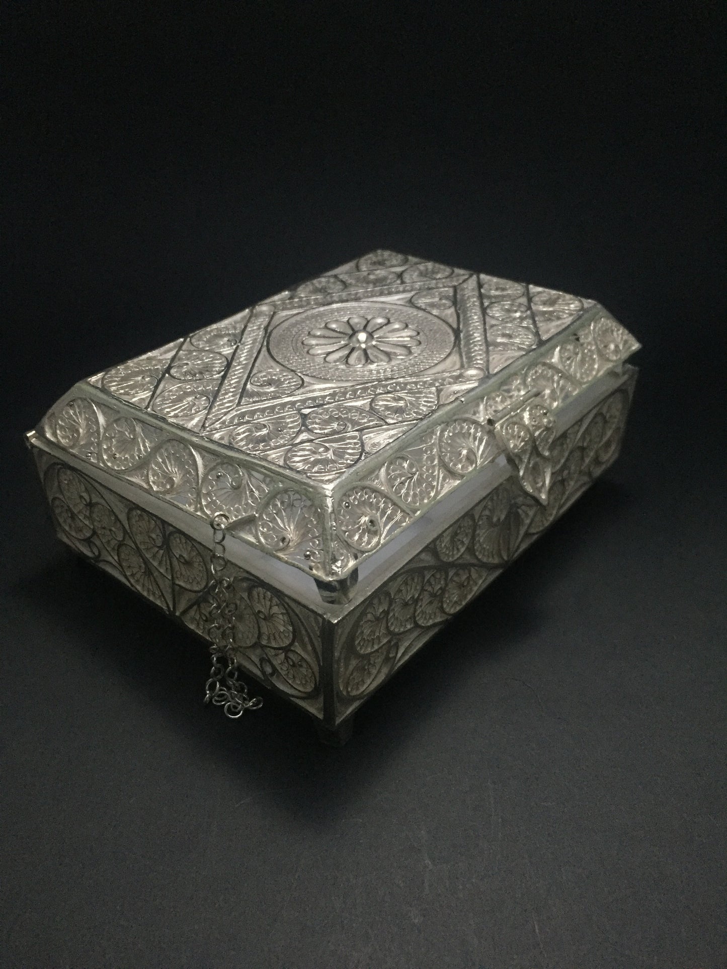 Silver Filigree Jewellery Box