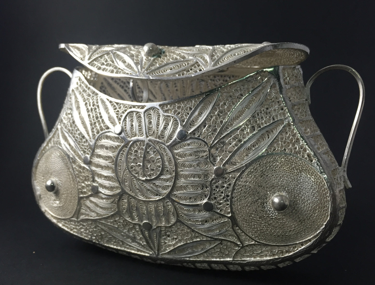 Load image into Gallery viewer, Silver Filigree Ladies Handbag 
