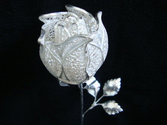 Silver Filigree Rose