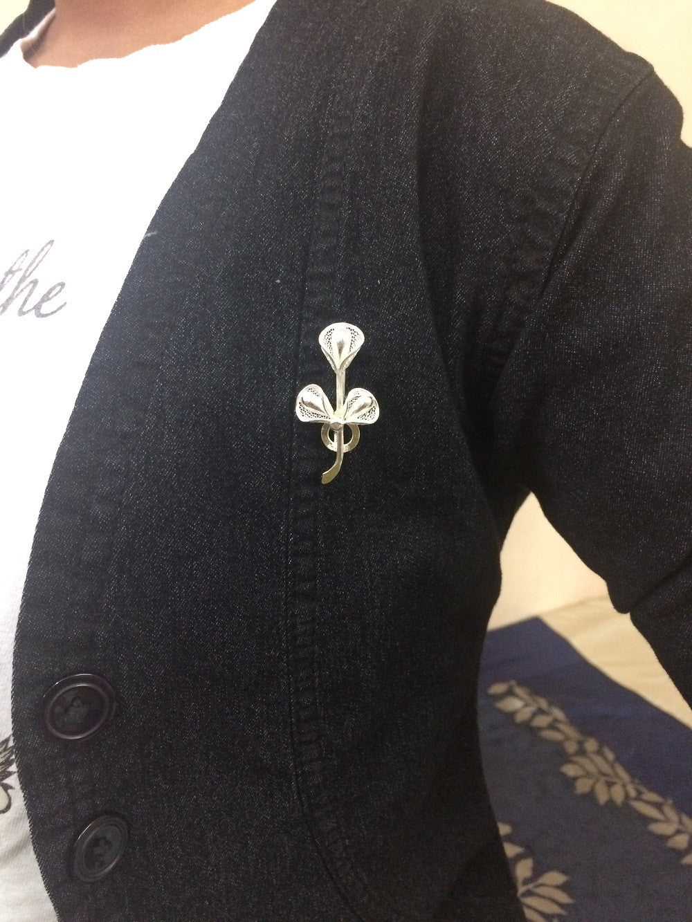 Silver Saree Pin
