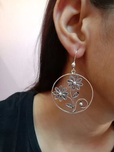 
                      
                        Silver Earrings Guldasta
                      
                    