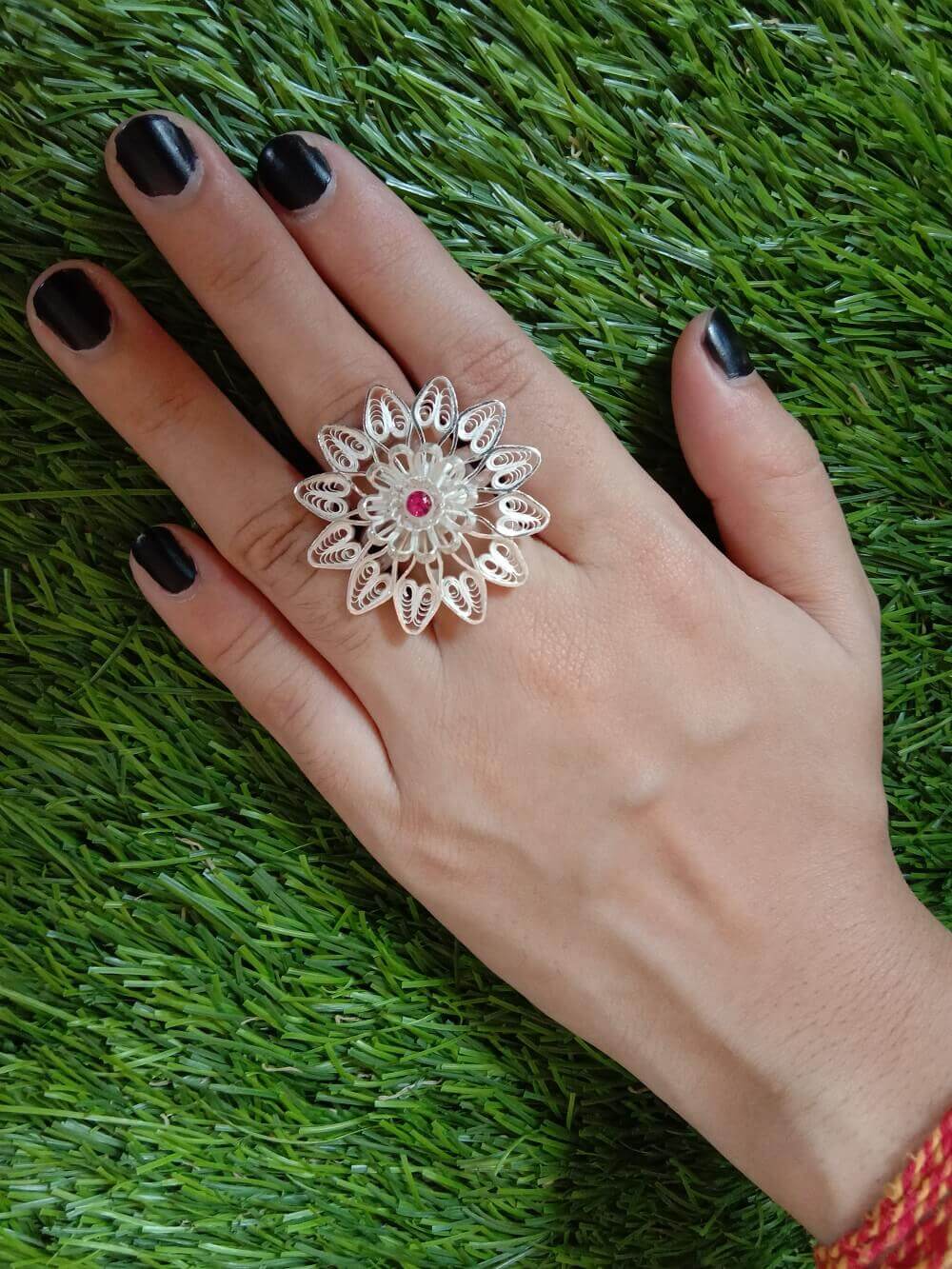 White Howlite Ring 92.5% Silver Ring 10x14mm Stone Ring - Etsy | Howlite  rings, White stone jewelry, White stone ring