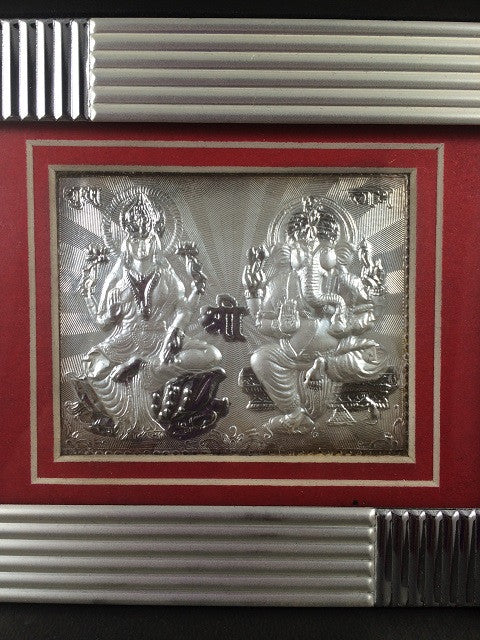 Ganesha Laxmi Silver Frame     