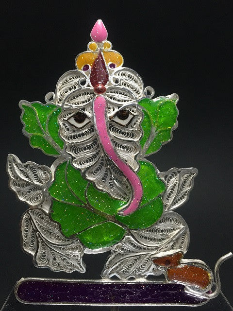 Load image into Gallery viewer, Silver Showpieces Silver Filigree Ganesh SP220 - 1
