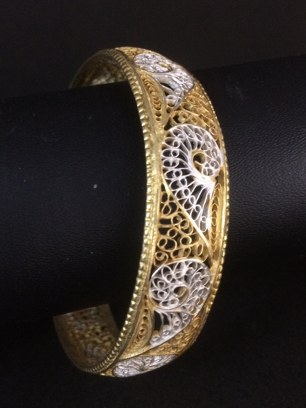 Silver bangles with gold plated store