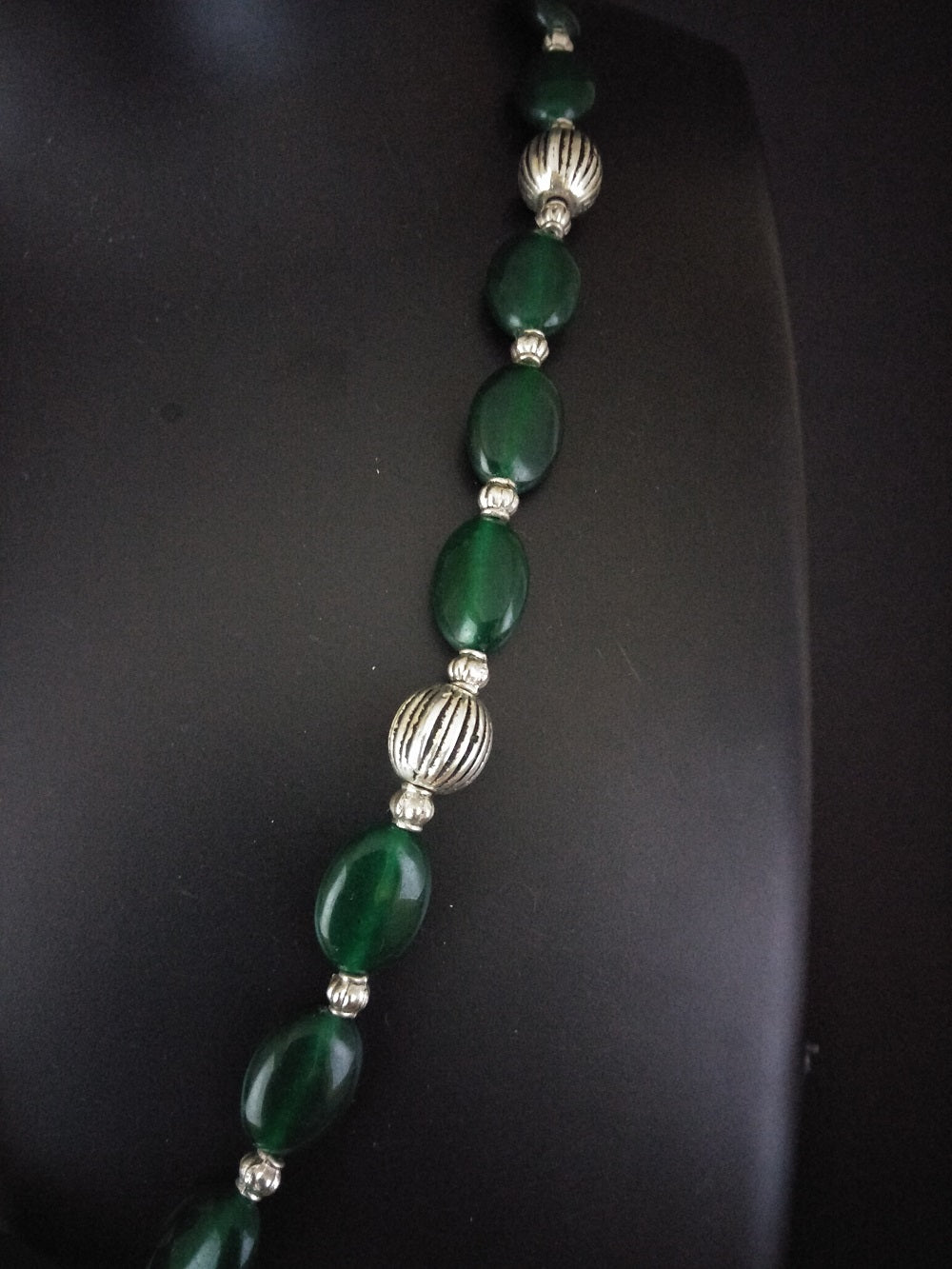 Green beads necklace        