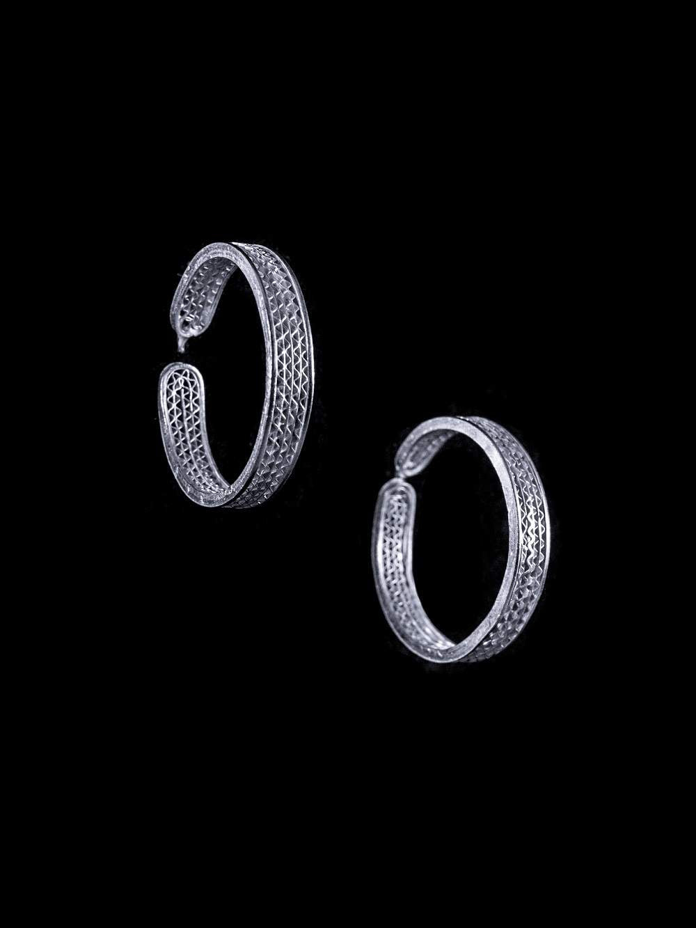 Platinum Diamond Hoop Bali Earrings for Women JL PT E DH RD 109