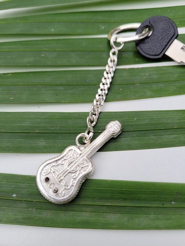 Load image into Gallery viewer, Silver key ring key chain
