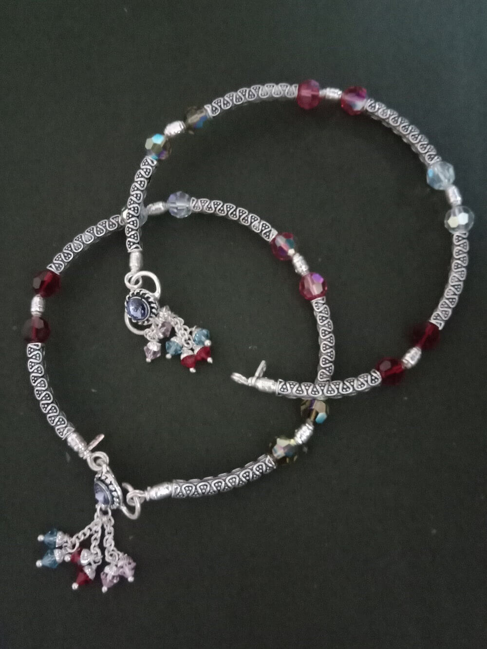 Tribal Silver Anklets