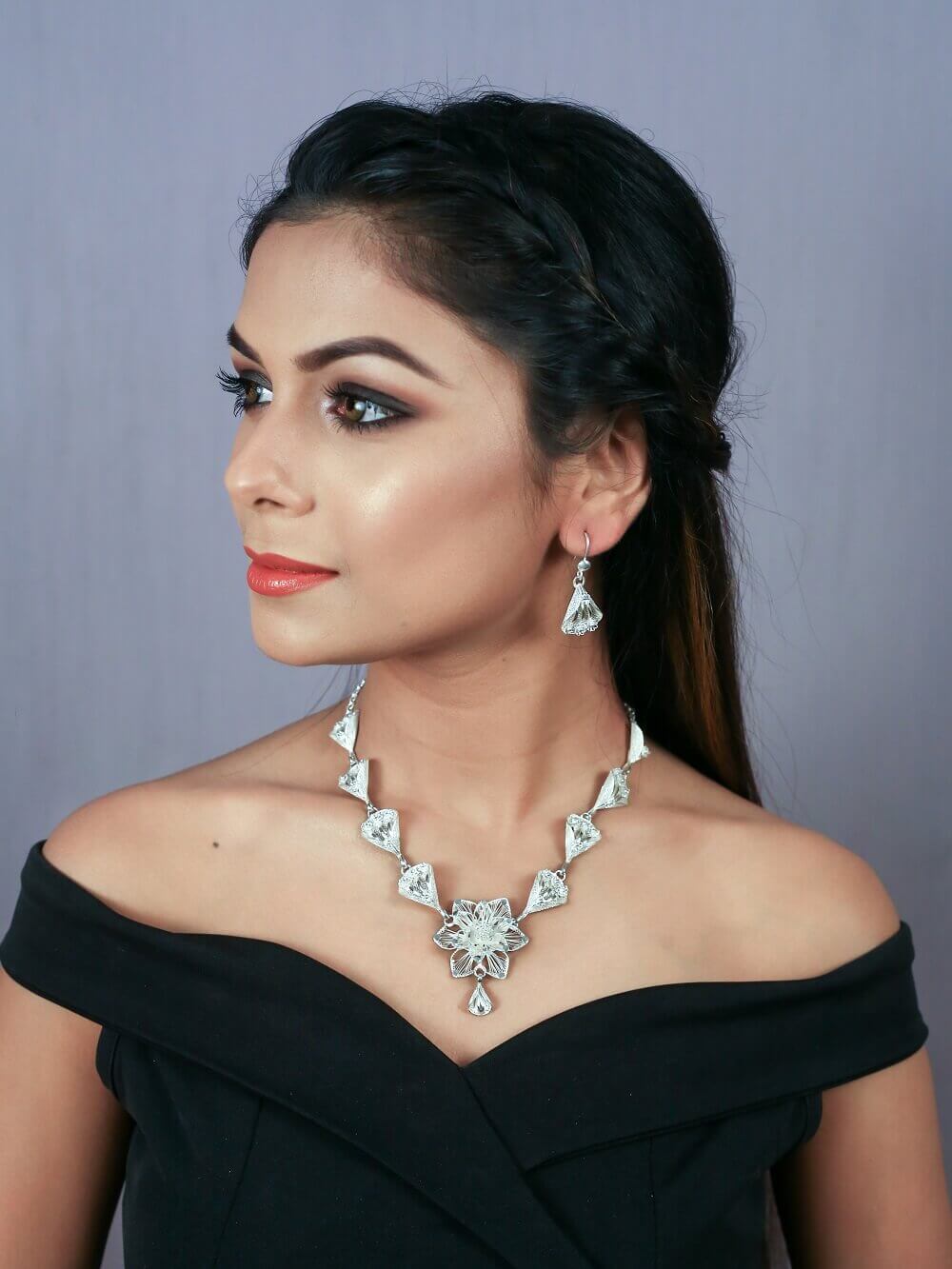 Silver Necklaces online for women Handmade Filigree Silver Linings