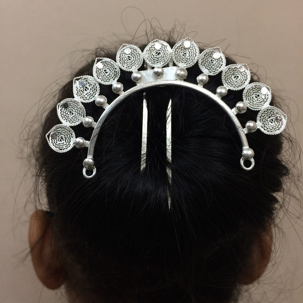 Silver hair accessories