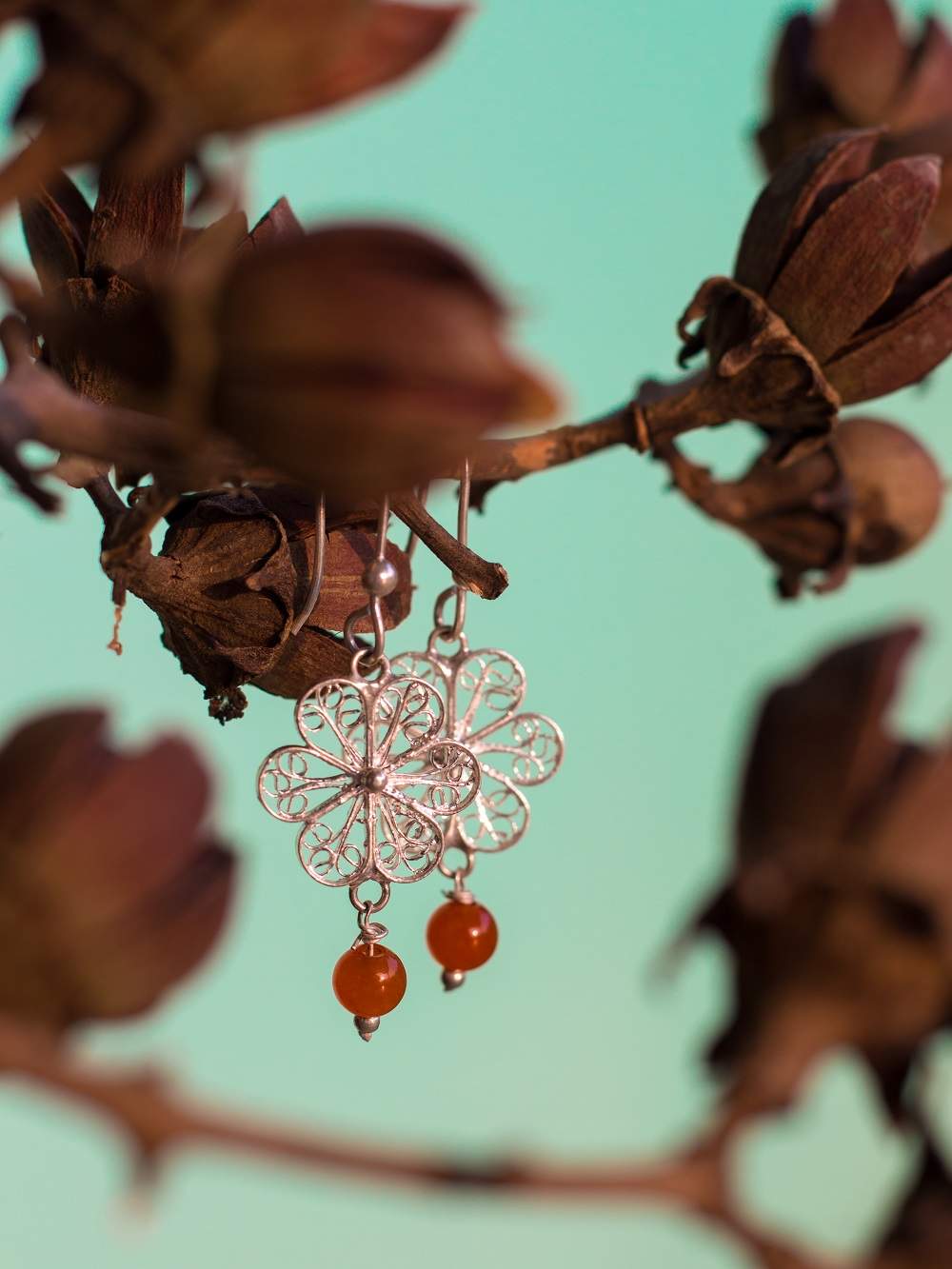 Orange Earrings      