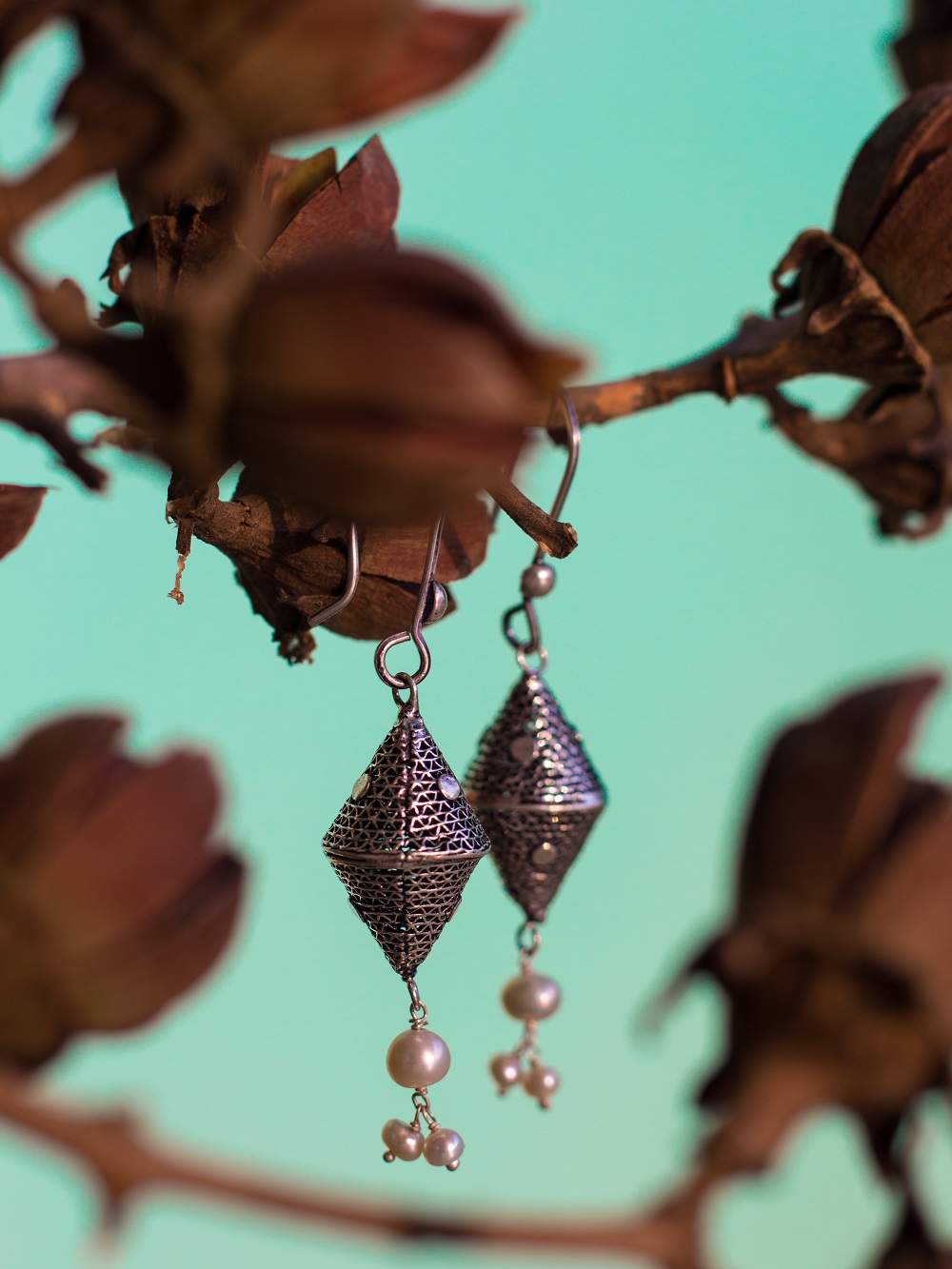 Oxidised Silver Earrings     