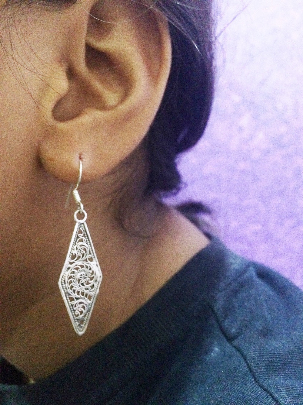 Oxidised Silver earrings      