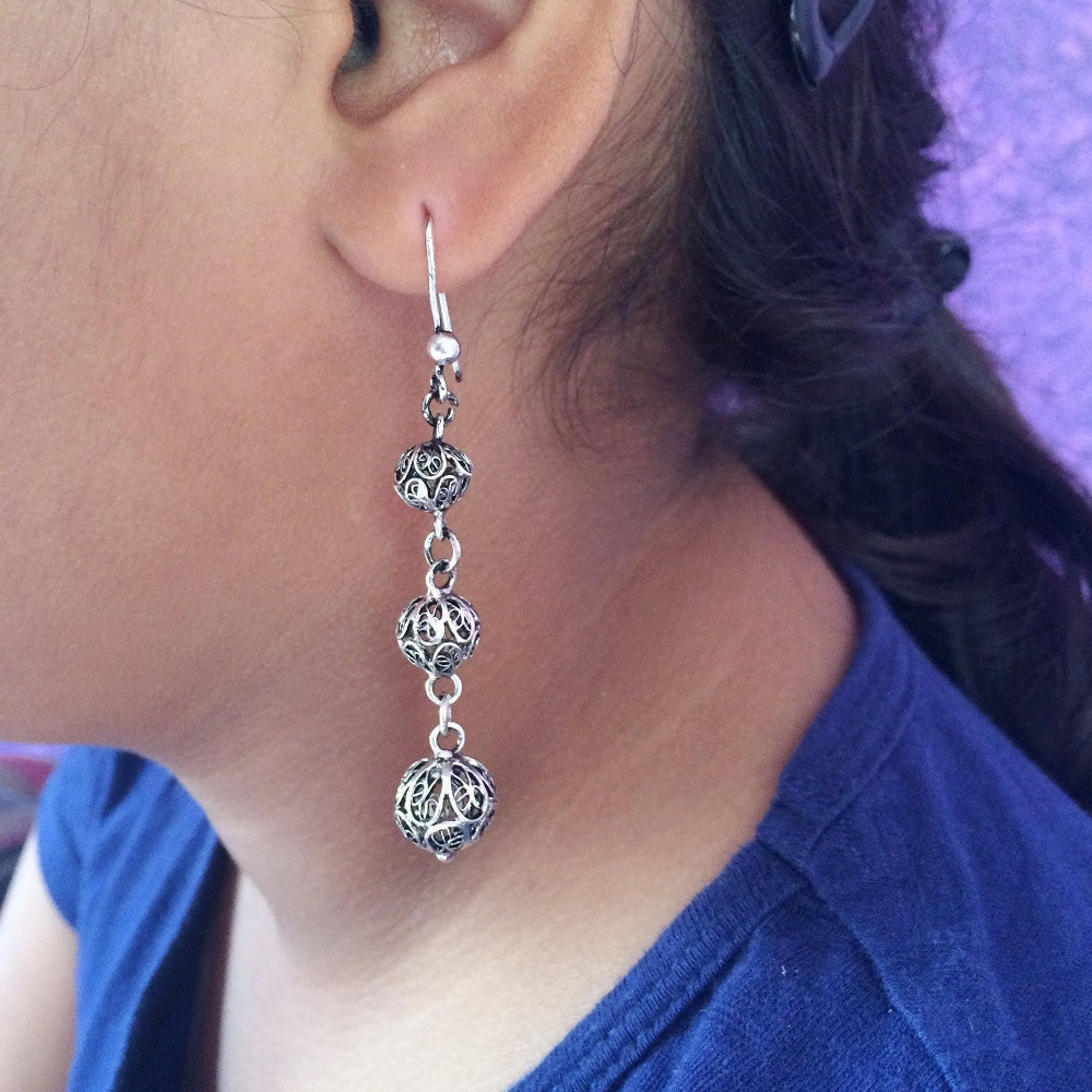 
                      
                        Oxidised Silver earrings        
                      
                    